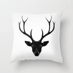 The Black Deer Throw Pillow by Ruben Ireland - Decorative Pillows