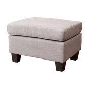 GDF Studio Christabel Fabric Ottoman Footstool, Gray