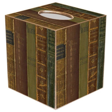 TB1543-Antique Book Spines Tissue Box Cover