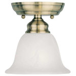 Livex Lighting - Essex Ceiling Mount, Antique Brass - Bring a refined lighting style to your kitchen or bath area with this Essex collection one light flush mount.