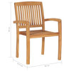 Vidaxl Stacking Garden Chairs, Set of 8, Solid Teak Wood