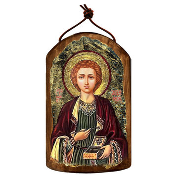 Icon Saint Panteleimon Wooden Ornament