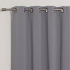 Flame Retardant Thermal Insulated Blackout Curtain, Grey, 52"x96"