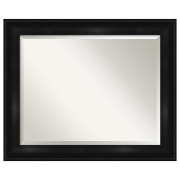 Grand Black Beveled Bathroom Wall Mirror - 33.75 x 27.75 in.