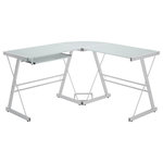 Ashley L-Desk Baraga, White - Contemporary - Desks And Hutches - by