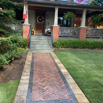 Front walkway - Herringbone with double border (interlock)