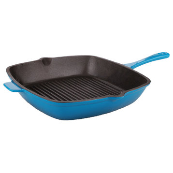 Neo 11" Cast Iron Grill Pan, Blue