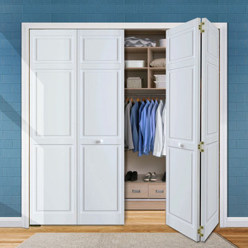 Bi-fold Closet, Door Traditional 6-Panel, White, 1"x30"x80"