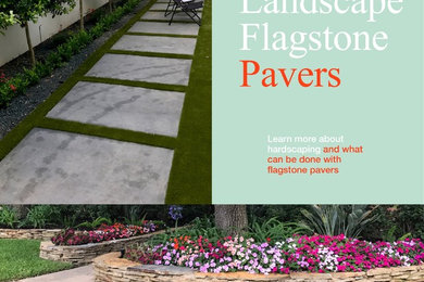 Immagine di un giardino minimalista di medie dimensioni con pavimentazioni in pietra naturale