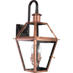 Quoizel - Quoizel RO8411AC Rue De Royal 2 Light Outdoor Lantern - Aged Copper - From the Charleston Copper Lantern Collection this piece gives you the historic look of gas lighting but without the hassle of a propane feed. It is all electric solid copper and hand riveted giving your home the romantic reproduction style of antique gas lights still popular today on many of the charming homes in New Orleans and Charleston.