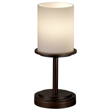 Fusion Dakota Table Lamp, Short, Dark Bronze + Opal Glass, E26