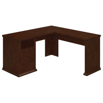 Atlin Designs L Shaped Desk with File and Storage in Antique Cherry