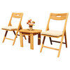 3-Piece Outdoor Teak Dining Set: 27.5" Adirondack Table, 2 Surf Folding Chairs