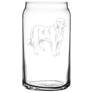 Akbash Dog Themed Etched All Purpose 16oz. Libbey Can Glass