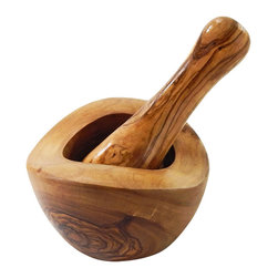 Le Souk Olivique - Olivique Natural Mortar and Pestle, Small - Mortar And Pestle Sets
