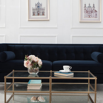 Jack Tuxedo Sofa, Dark Navy Blue
