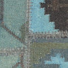 Flat-weave Moldovia Patch Teal Wool Kilim 4'8" x 6'7"