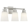 3-Light Bathroom Vanity Light, Matte Black, Brushed Nickel