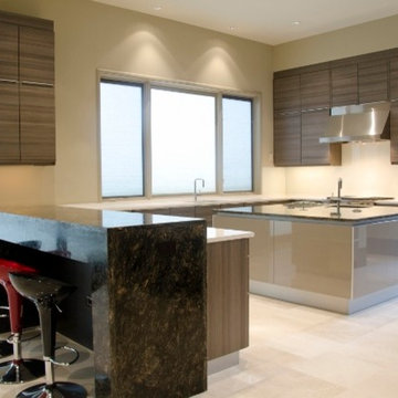 Modern kitchen and bar for new home in Memorial