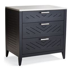 Westport Outdoor Kitchen in Jet Black Aluminum - Cabinet with Three Drawers - Patio Furniture And Outdoor Furniture