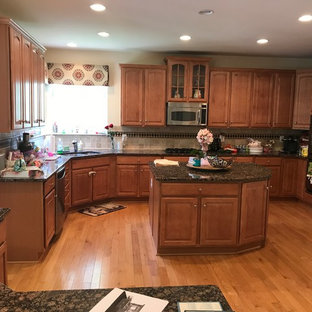 Kitchen Update Done in a Painted White and Stone Stain on Maple
