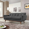 Engage Upholstered Fabric Loveseat, Gray