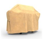 Budge - Budge All-Seasons  Waterproof BBQ Grill Cover | Grills 55" Wide, Tan - The Budge All-Seasons Waterproof BBQ Grill Cover provides high quality protection to your outdoor grill. The All-Seasons Collection by Budge combines a simplistic, yet elegant design with exceptional outdoor protection. Available in a neutral blue or tan color, this patio collection will cover and protect your charbroil or gas grill, season after season. Our All-Seasons collection is made from a 3 layer SFS material that is both water proof and UV resistant, keeping your grill from rain showers and harsh sun exposure. The outer layers are made from a spun-bonded polypropylene, while the interior layer is made from a micro porous waterproof material that is breathable to allow trapped condensation to flow through the cover. Cover stays secure in windy conditions. With our All-Seasons Collection you'll never have to sacrifice style for protection. This collection will compliment nearly any preexisting patio decor, all while extending the life of your outdoor grill. This waterproof grill cover measures 55" Wide x 23" Deep x 48" High.
