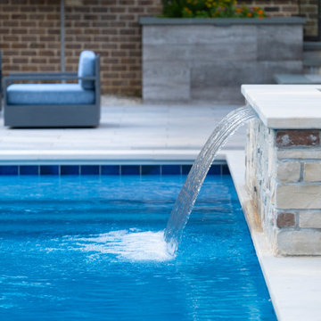 Prospect Heights Outdoor Living Project with Swimming Pool and Hot Tub