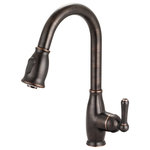 Olympia Faucets - Accent Single Handle Pull-Down Kitchen Faucet, Moroccan Bronze - Featuring classic traditional elegance, our Accent Collection of faucets by Olympia is ageless and uncomplicated. Accent can both simplify and provide an essential enhancement to your home with an understated enduring style balanced with seamless functionality.