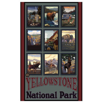 Paul A. Lanquist Yellowstone National Park Red Collage Art Print, 24"x36"