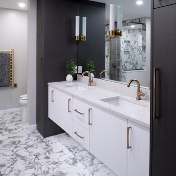 Uptown Condo Owner's Suite Bathroom & Closet | Mpls, MN | Sawhill