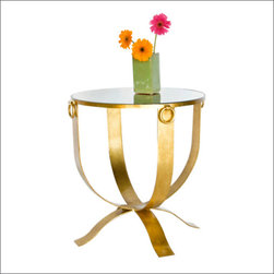 Worlds Away Antique Milano Side Table Goldleaf - Dining Tables