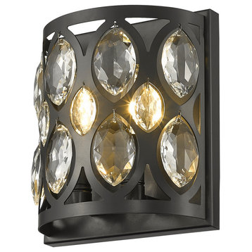 Dealey Two Light Wall Sconce, Matte Black
