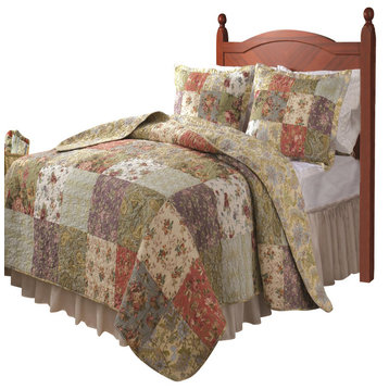 Greenland Home Blooming Prairie Quilt And Sham Set, 3-Piece  Full/Queen