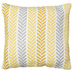 LR Home - Sunny Day Chevron Throw Pillow, 18x18 - Designed to thrill, our pillow collection will add intricate mastery and eye pleasing designs to any room. This particular addition dwells perfectly on a comfy couch, bed, or bench with a multicolored approach to the chevron trend adding a subtle enhancement of the design. Prop yourself up in style or just use for eye pleasing interior design. Handcrafted with the customer in mind, there is no compromise of comfort and style with the pillow line we create.