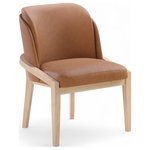 Meridian Furniture - Navo Upholstered Dining Chair, Cognac, Vegan Leather, Natural Finish - Indulge in the allure of the Cognac Navo Dining Chair by Meridian Furniture. Its captivating design and luxurious Cognac elevate any space with effortless elegance. Crafted with precision and durability in mind, this stunning piece becomes the focal point of gatherings, fostering moments of connection and warmth. Embrace sophistication and style with the Navo Dining Chair, a testament to exquisite taste and timeless beauty.
