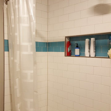 Small Hall Bath Gets a Pop of Color