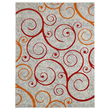 Axel Allure Red Contemporary Area Rug, 7'10"x9'10"