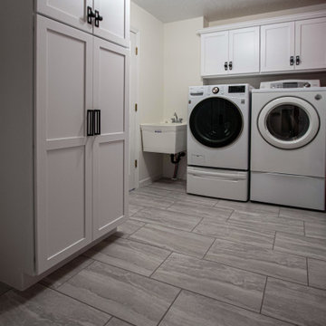 Red and White Laundry Room