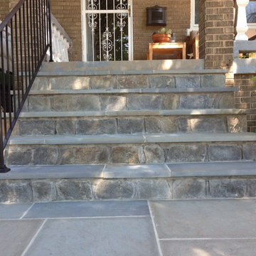 Blue Thermal Cut Flagstone Walkway in Washington DC, Petworth NW