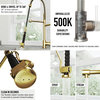 VIGO Zurich Pull-Down Kitchen Faucet With Soap Dispenser, Matte Brushed Gold
