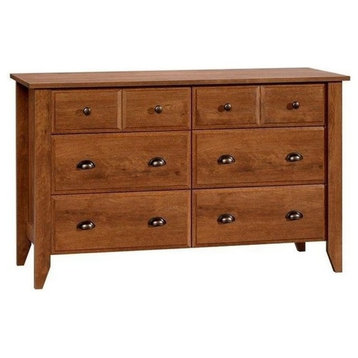 Pemberly Row 6-Drawer Transitional Engineered Wood Dresser in Oiled Oak