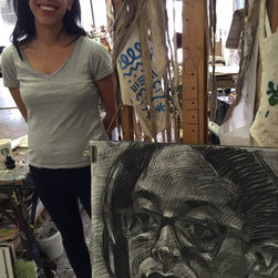 when human meets their portrait - Drawings And Illustrations