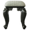 Stool, Two Tone Ivory Fabric and Charcoal Finish