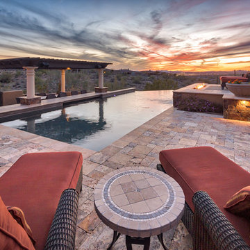 North Scottsdale Modern Backyard with Negative Edge Pool