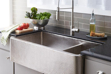 Farmhouse Duet Pro Copper Kitchen Sink in Brushed Nickel