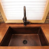 33" Hammered Copper Kitchen Single Basin Sink