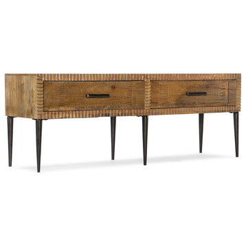 Hooker Furniture Commerce & Market Wood and Iron Entertainment Console in Brown