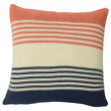 Shannon Pillow, Midnight Blue and Natural and French Pink