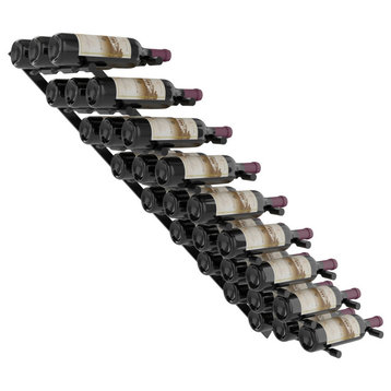 Vino Pins Flex 45 (wall mounted metal wine rack), Matte Black, 27 Bottles